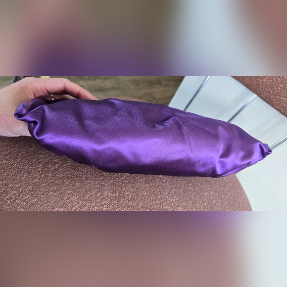 Prada Purple Satin Pleated Raso Clutch - Picture 13 of 13